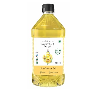 farm naturelle 100 pure amp unrefined cold pressed sunflower oil - 925ml  kolhuchekku  natural daily cooking oil  chemical-free  rich aroma amp flavour
