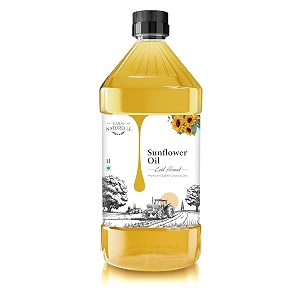 farm naturelle 100 pure amp unrefined cold pressed sunflower oil - 1l  kolhuchekku  natural daily cooking oil  chemical-free  rich aroma amp flavour