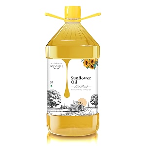 farm naturelle 100 pure amp unrefined cold pressed sunflower oil - 5l  kolhuchekku  natural daily cooking oil  chemical-free  rich aroma amp flavour