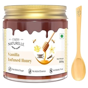 farm naturelle - vanilla infused forest honey  300g glass jar  natural amp unprocessed  mild sweet flavour