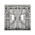 Farm Western Grey Barn Cabin Door Decorative 2 Gang Double Toggle Outlet Light Switch Cover, Two Gang Toggle Wall Plate Electrical Faceplate Dual Device Switchplate