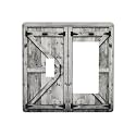 Farm Western Grey Barn Cabin Door 2 Gang Single Toggle/Rocker Combination Light Switch Cover Decorative Combo Switch Wall Plate Cover Electrical Faceplate Room Decor