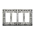 Farm Western Grey Barn Cabin Door 4 Gang Quad Rocker/GFCI/Decorator Light Switch Cover Plate Decorative Electric Quadruple Faceplate Switchplate Screwless