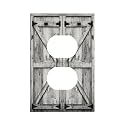 Farm Western Grey Barn Cabin Door Decorative 1 Gang Receptacle Outlet Cover Electrical Duplex Wall Plate Single Duplex Wall Plate Light Switch Cover