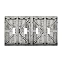 Farm Western Grey Barn Cabin Door Decorative 4 Gang Quad Toggle Light Switch Cover Plate Decorative Electric Quadruple Device Faceplate Switchplate Screwless