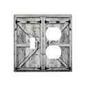 Farm Western Grey Barn Cabin Door 2 Gang 1 Toggle/Duplex Combo Outlet Light Switch Cover Wall Plate Combination Receptacle Faceplate Decorative Switchplate