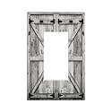 Farm Western Grey Barn Cabin Door 1 Gang Outlet Decorator Light Switch Wall Plate Cover Faceplate Decorative Switchplate Rocker/GFCI Outlet Cover