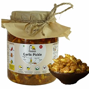 farmdidi garlic pickle 1kg in fresh traditional homemade lehsun ka achaar spicy peeled garlic pickles organic methods used less oil pickle no chemical presevatives