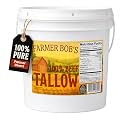 Farmer Bob's 100% Beef Tallow for Cooking, Votated, 7lb Tub - Made in USA