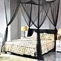 FARMER KING MAT Mosquito Net Black, 9x9 ft 4 Corner Post Bed Canopy, Quick and Easy Installation for King Size Beds Large Queen Size Bed Curtain