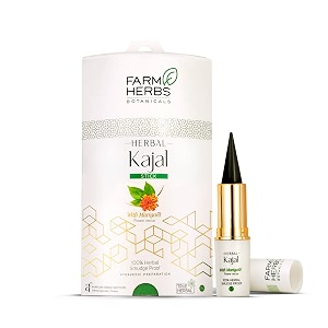 farmherbs 100 herbal kajal stick for adults-natural olive wax basedcertified lead-freeirritation-freesynthetic chemical-freesmudgeproofnatural black color