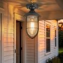 Farmhouse Dusk to Dawn Outdoor Semi-Flush Mount Ceiling Light