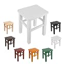Farmhouse Wooden Step Stool, Entryway Bench Small Solid Wood Stool Rectangle, End of Bed Bench for Bedroom, Short Footstool for Hallway Living Room(White,35 cm/13.78 in)