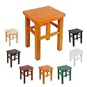 Farmhouse Wooden Step Stool, Entryway Bench Small Solid Wood Stool Rectangle, End of Bed Bench for Bedroom, Short Footstool for Hallway Living Room(Yellow,27 cm/10.63 in)