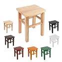 Farmhouse Wooden Step Stool, Entryway Bench Small Solid Wood Stool Rectangle, End of Bed Bench for Bedroom, Short Footstool for Hallway Living Room(Natural,27 cm/10.63 in)