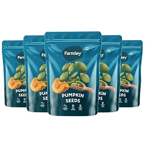 farmley pumpkin seeds i 200gram each  aaa grade pumpkin seeds for eating  immunity booster and fiber rich pack of 5
