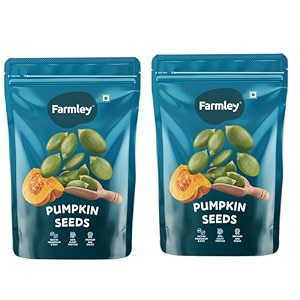 farmley pumpkin seeds i 200g each  aaa grade pumpkin seeds for eating  immunity booster and fiber rich pack of 2