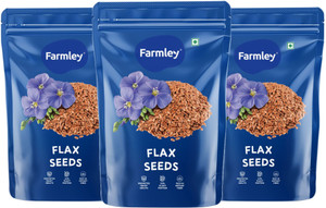 farmley premium brown flax seeds 3 x 200 g