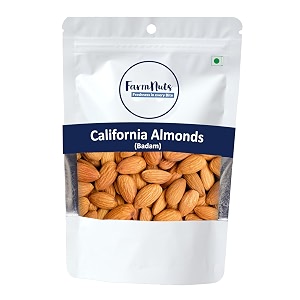 farmnuts-badamcalifornia 100 natural premium california almonds pouch premium badam high in fibre boost immunity real nuts 1 kg