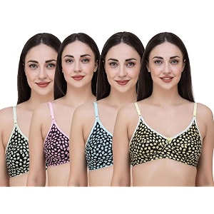 Fasense Womens Cotton Leaf Print Medium Coverage