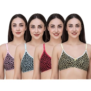 Fasense Womens Cotton Leaf Print Medium Coverage