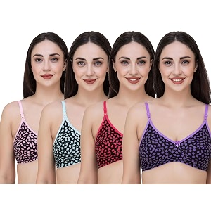 Fasense Womens Cotton Leaf Print Medium Coverage