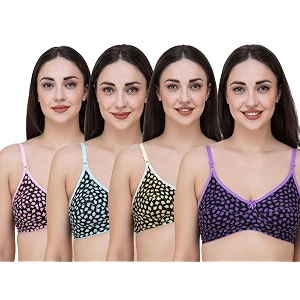 Fasense Womens Cotton Leaf Print Medium Coverage