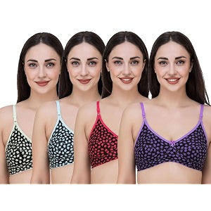Fasense Womens Cotton Leaf Print Medium Coverage