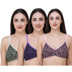 Fasense Womens Cotton Leaf Print Medium Coverage