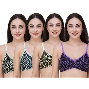Fasense Womens Cotton Leaf Print Medium Coverage