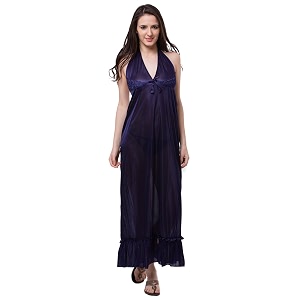 Fasense Womens Satin Maxi Casual Regular Nightgown