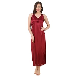 Fasense Womens Satin Maxi Casual Regular Nightgown
