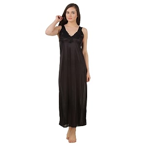 Fasense Womens Satin Maxi Casual Regular Nightgown