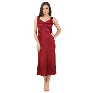 Fasense Womens Satin Maxi Casual Regular Nightgown