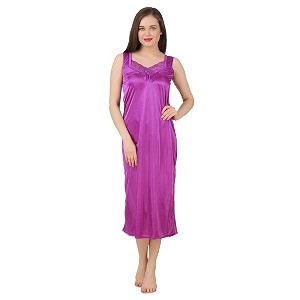 Fasense Womens Satin Maxi Casual Regular Nightgown