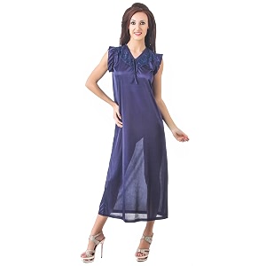 Fasense Womens Satin Maxi Casual Regular Nightgown