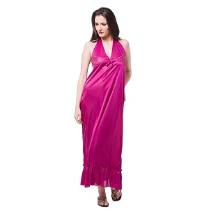 Fasense Womens Satin Maxi Casual Regular Nightgown