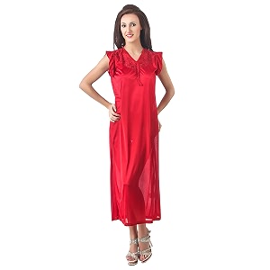 Fasense Womens Satin Maxi Casual Regular Nightgown