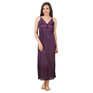 Fasense Womens Satin Maxi Casual Regular Nightgown