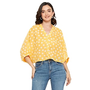 Fashfun Womens Shirt Floral Pink Crepe Top