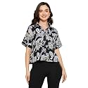 Fashfun Women39s Shirt Floral Pink Crepe Top