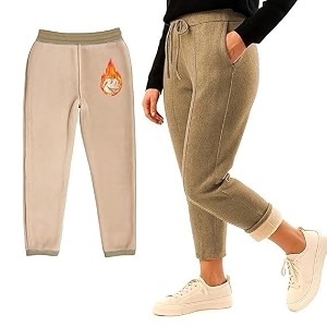 fashiol women39s winter lower  woolen fleece lined track pants  warm amp comfortable winter wear  relaxed fit elastic waist joggers  soft lounge sweatpants with pockets  stylish amp cozy