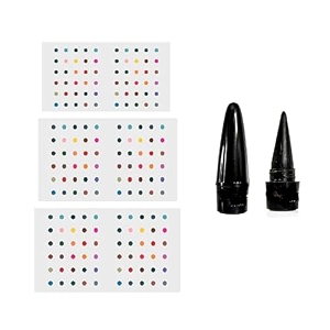 bindi multi colour 3 different sizes bindi 15 2 25mm women matching makeup bindis pack of 3 with 1 piece kajal