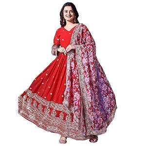 Fashion Basket Georgette Embroidered Anarkali Dress for
