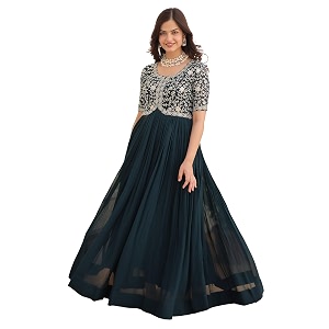 Fashion Basket Georgette Embroidered Anarkali Gown for