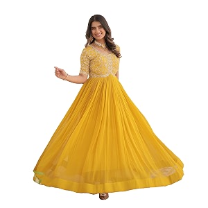 Fashion Basket Georgette Embroidered Anarkali Gown for
