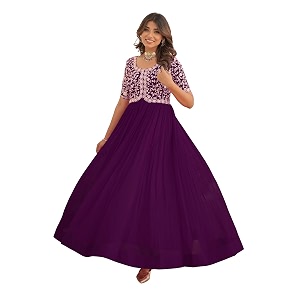 Fashion Basket Georgette Embroidered Anarkali Gown for