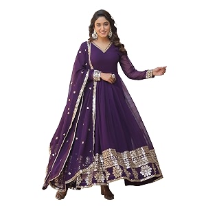 fashion basket havy georgette embroidered anarkali dress for women