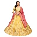 Fashion Basket Satin Embroidery Yellow Lehenga Choli For Womens (FB-LH-L8294_Yellow_Free Size)