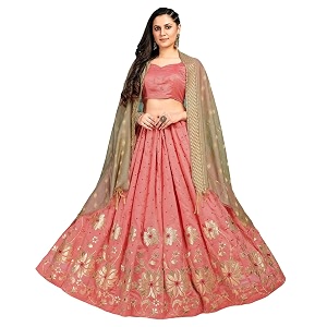 fashion basket silk embroidery peach lehenga choli for womens fb-lh-l8297_peach_free size